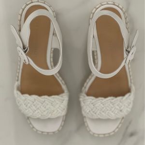 White Veronica Beard Summer Wedges
